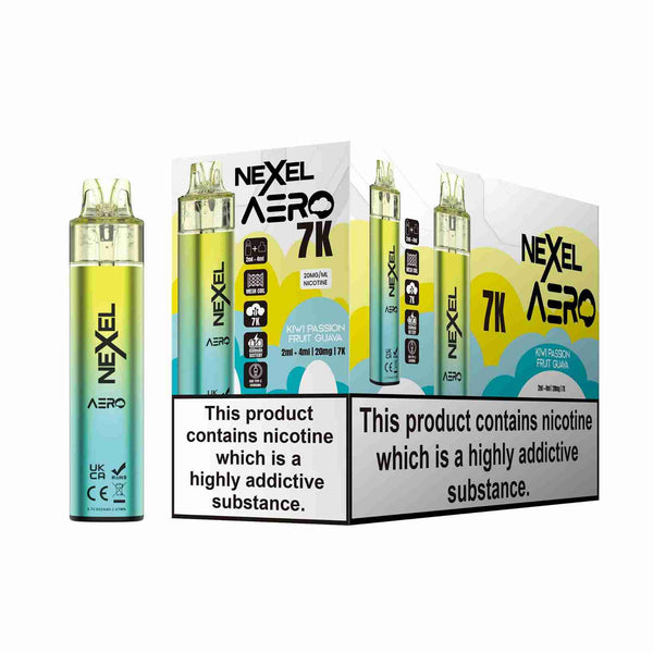 Image Of Nexel Aero 7k Prefilled Pod Vape Kit - Pack of 5 with Kiwi Passion Fruit Guava flavour
