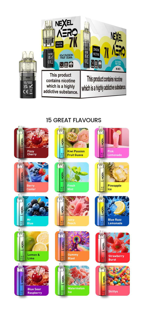 Image Of Nexel Aero 7k Prefilled Pod Vape Kit - Pack of 5