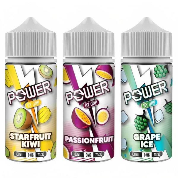 Power by Juice N Power Shortfill 100ml E Liquid, Starfruit Kiwi, Passionfruit, Grape Ice Flavour