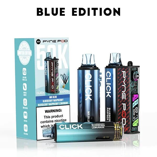 Pyne Pod Click 50k Prefilled Pod Vape Kit Box of 5, Blue Edition Flavour