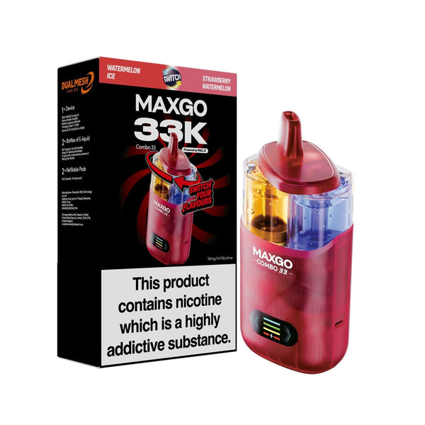 Relx Maxgo Combo 33000 Prefilled Pod Kit - Box of 5 available in Watermelon Ice Flavour