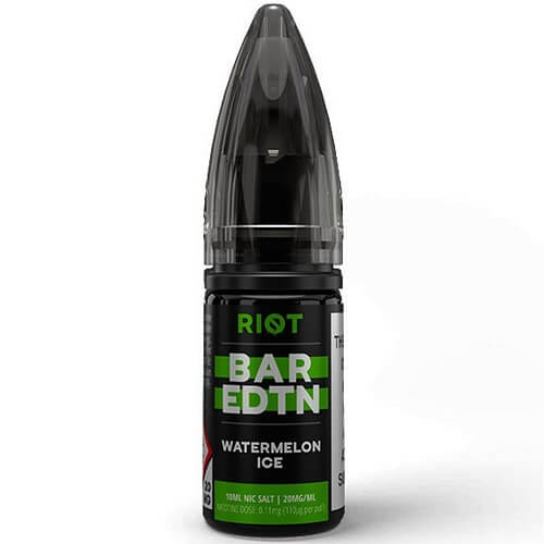 Riot Bar EDTN Nic Salt 10ml Pack of 10 Available In Watermelon Ice Flavour