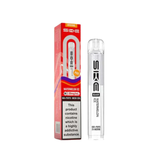 SKE Bar 600 Prefilled Pod box of 10 Available In Watermelon Ice Flavour
