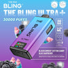 The Bling Ultra Plus 30k Prefilled Vape Pod Kit Box of 5 available in Blackcurrent Cotton Candy Blue Raspberry Flavour