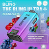 The Bling Ultra Plus 30k Prefilled Vape Pod Kit Box of 5 available in Blueberry Sour Raspberry Cherry Sour Raspberry