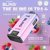 The Bling Ultra Plus 30k Prefilled Vape Pod Kit Box of 5, Blueberry Cotton Candy, Raspberry Cotton Candy Flavour