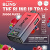 The Bling Ultra Plus 30k Prefilled Vape Pod Kit Box of 5, Blueberry Strawberry Blackberry, Blueberry Cherry Cranberry Flavour