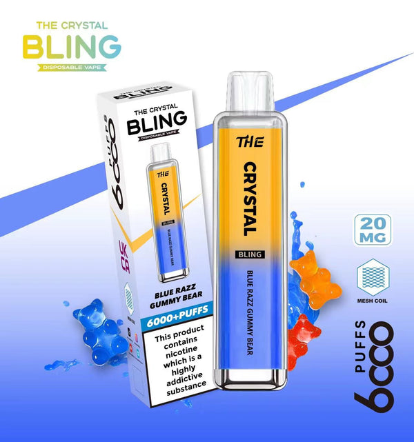 The Crystal Bling 6000 Prefilled Pod Vape - Box of 10 Blue Fusion ( £14.99 )