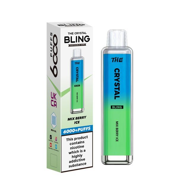 The Crystal Bling 6000 Prefilled Pod Vape - Box of 10 Strawberry Mojitio ( £19.99 )