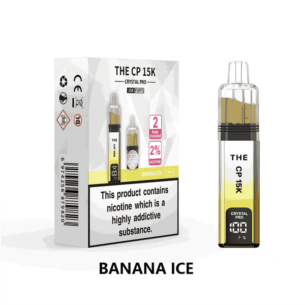 The Crystal Pro CP 15k Prefilled Vape Kit Box of 5, Banana Ice Flavour