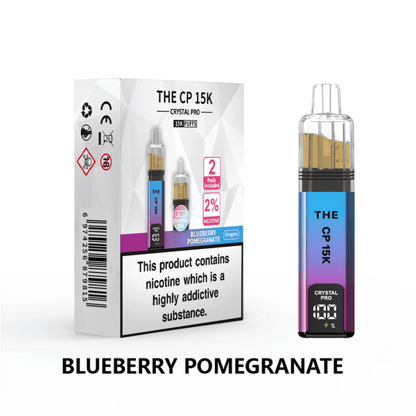 The Crystal Pro CP 15k Prefilled Vape Kit Box of 5, Blueberry Pomegranate Flavour