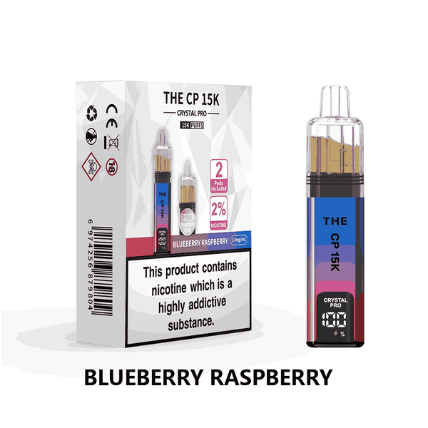 The Crystal Pro CP 15k Prefilled Vape Kit Box of 5, Blueberry Raspberry Flavour