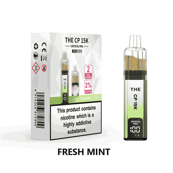 The Crystal Pro CP 15k Prefilled Vape Kit Box of 5, Fresh Mint Flavour