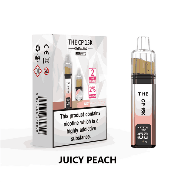 The Crystal Pro CP 15k Prefilled Vape Kit Box of 5, Juicy Peach Flavour