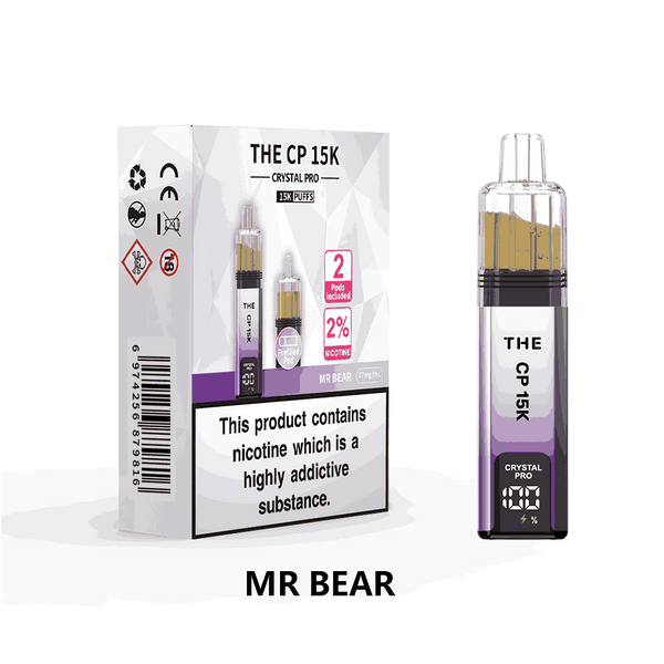 The Crystal Pro CP 15k Prefilled Vape Kit Box of 5, Mr Bear Flavour