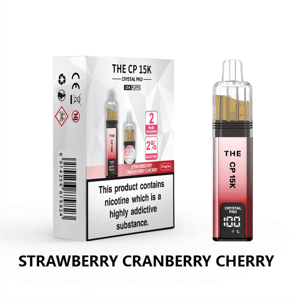 The Crystal Pro CP 15k Prefilled Vape Kit Box of 5, Strawberry Cranberry Cherry Flavour