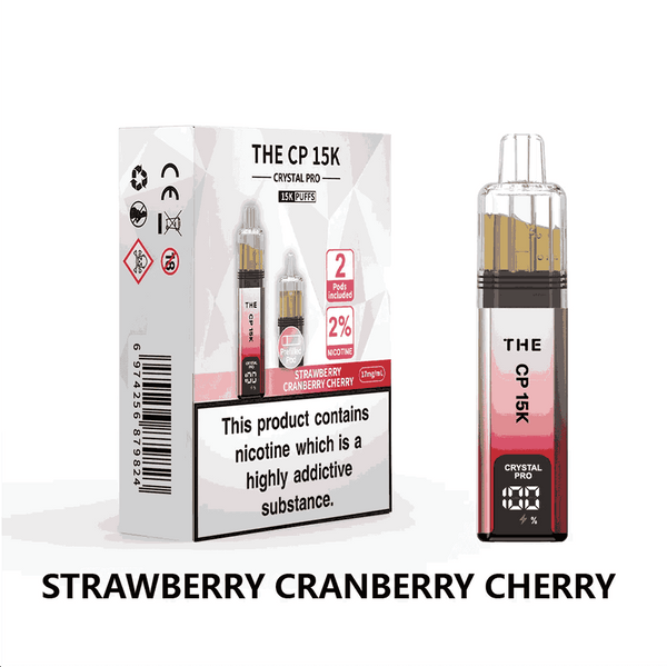 The Crystal Pro CP 15k Prefilled Vape Kit Box of 5, Strawberry Cranberry Cherry Flavour