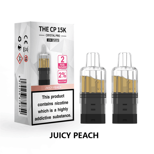 The Crystal Pro CP 15k Replacement Pods Box of 5 - with Juicy Peach flavour Wholesale Price !