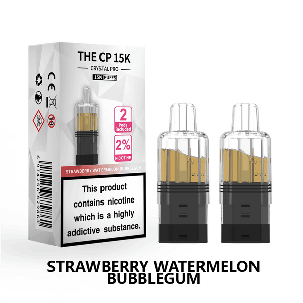 The Crystal Pro CP 15k Replacement Pods Box of 5 - with Strawberry Watermelon Bubblegum flavour Wholesale Price !