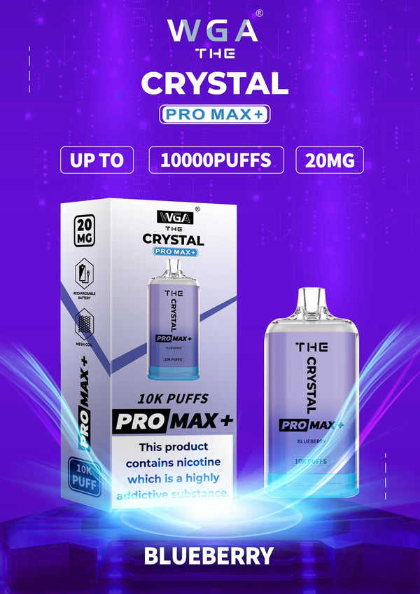 The WGA Crystal Pro Max 10000 - Box of 10 - Flavour
