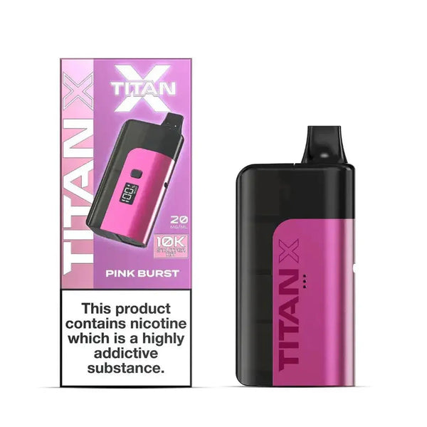 Titan 10000 X Prefilled Vape Pod Kit Box of 5 - available in Pink Burst Flavor