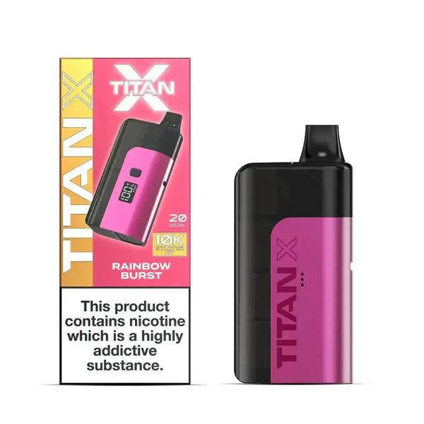 Titan 10000 X Prefilled Vape Pod Kit Box of 5 - available in Rainbow Burst Flavor