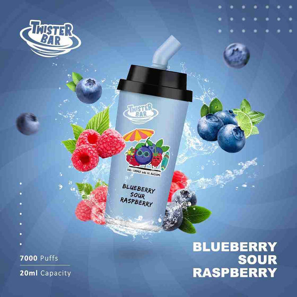 Twister Bar 7000 Disposable Vape Box of 10 with Blueberry Sour Raspberry flavour