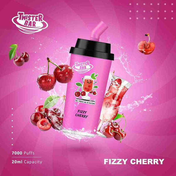 Twister Bar 7000 Disposable Vape Box of 10 with Fizzy Cherry flavour