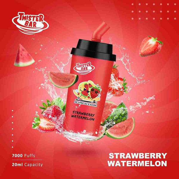 Twister Bar 7000 Disposable Vape Box of 10 with Strawberry Watermelon flavour