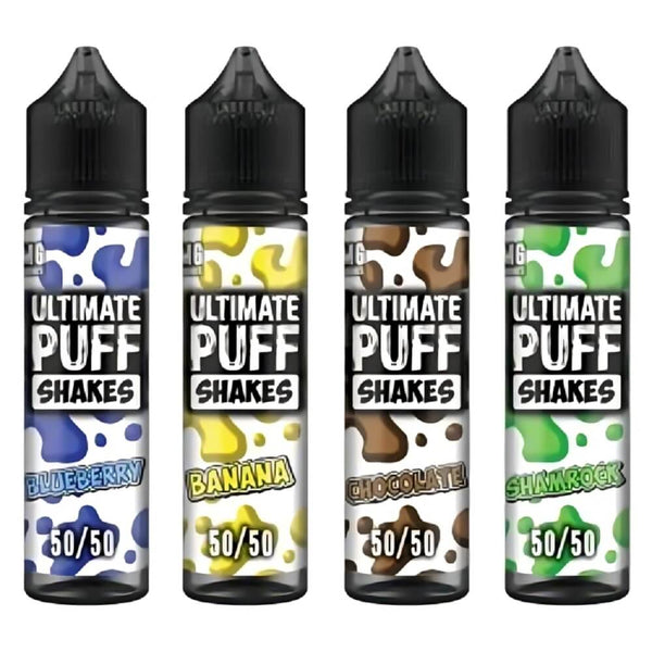 Ultimate Puff Shakes 50ml Shortfill E Liquid, Blueberry, Banana, Chocolate, Shamrock Flavour