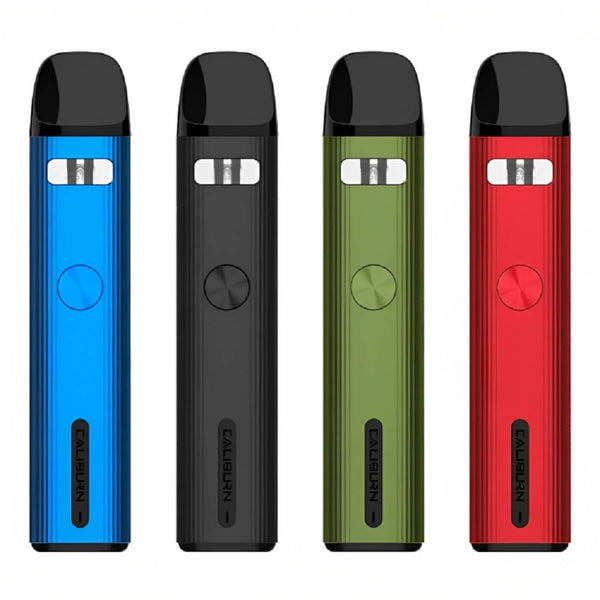 Uwell Caliburn G2 Pod Kit Vapes, Ultramarine Blue, Carbon Black, Green, Red Color