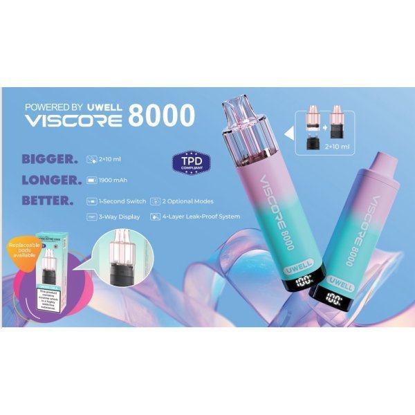 Image Of Uwell Viscore 8000 Prefilled Pod Vape Kit - Pack of 5