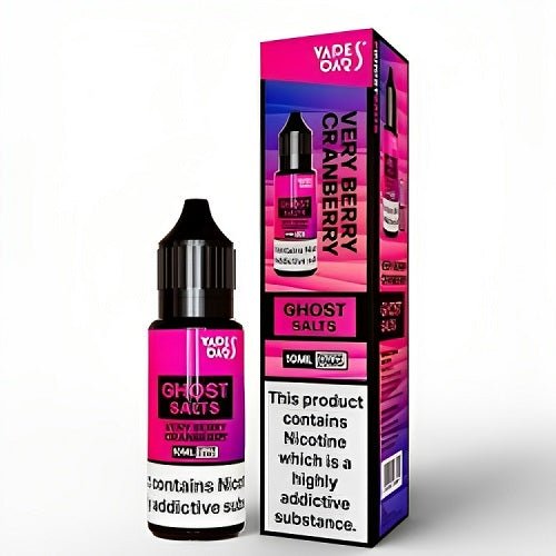 Vapes Bar Ghost Salts Nic Salt 10ml Pack of 10 Available In Very Berry CranberryFlavour