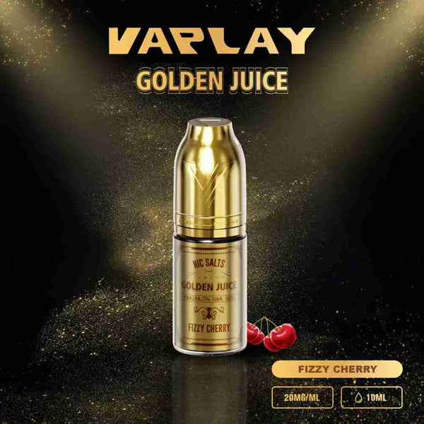 VAPLAY Golden Juice Nic Salt - 10mg&20mg - 10 Pack - with Fizzy Cherry flavour Wholesale Price !