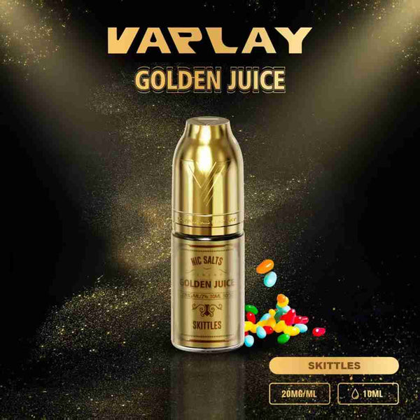VAPLAY Golden Juice Nic Salt - 10mg&20mg - 10 Pack - with Skittles flavour Wholesale Price !