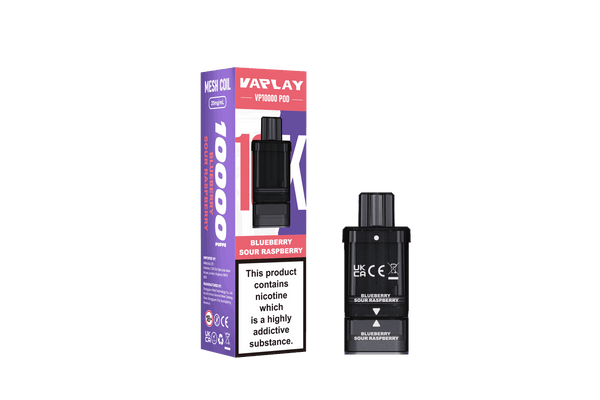 VAPLAY VP10000 Prefilled Pods Pack of 5 - with Blueberry Sour Raspberry flavour Wholesale Price !