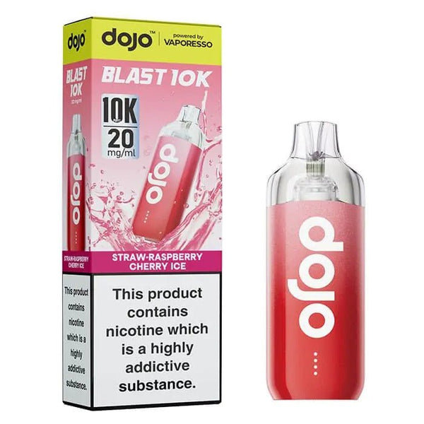 Vaporesso Dojo Blast 10k Prefilled Pod Vape Kit - Box of 5 In Straw-Raspberry Cherry Ice Flavour Available