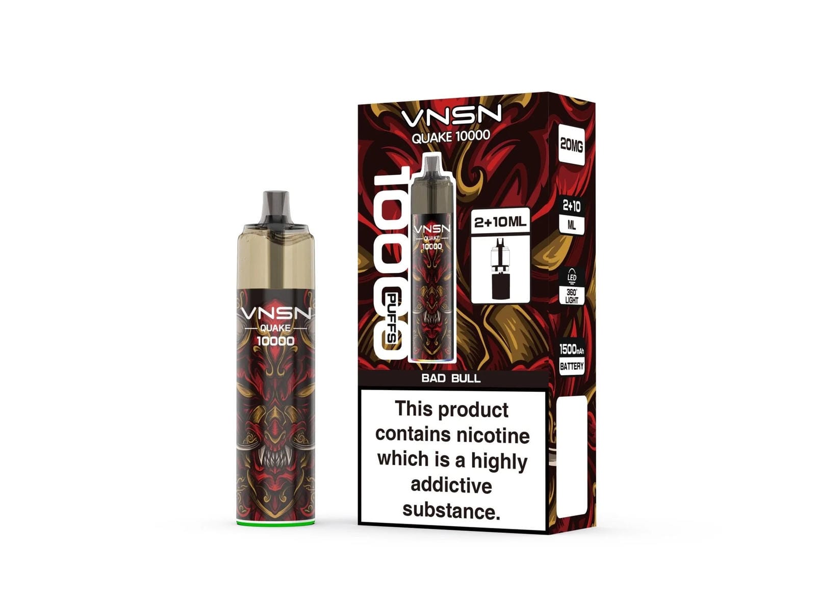 VNSN Quake 10000 Prefilled Refill Pod Vape Kit - Pack of 5 VNSN Quake 10000 Prefilled Refill Pod Vape Kit - Pack of 5