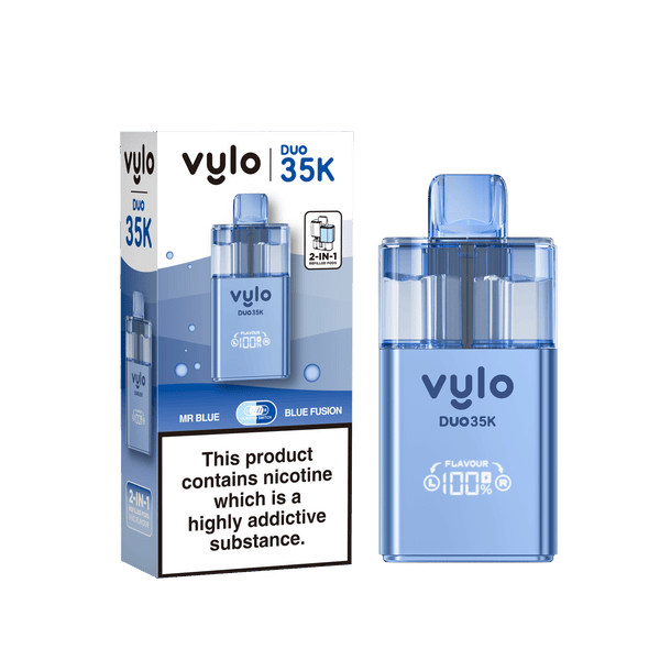 Vylo Duo 35k Prefilled 2 in 1 Pod Vape Box of 5 - Available In Mr Blue & Blue Fusion