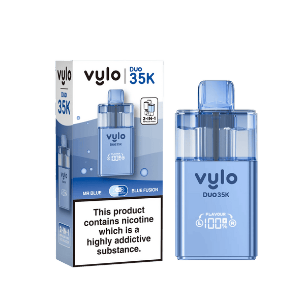 Vylo Duo 35k Prefilled 2 in 1 Pod Vape Box of 5 - Available In Mr Blue & Blue Fusion