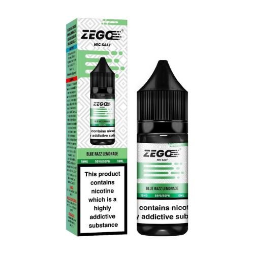 Zego Nic Salt 10ml Pack of 10 Available in blue Razz Lemonade Flavour