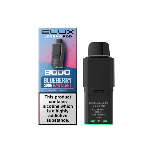 Buy Elux Legend 8000 Refill Pods Box of 5 Blue Sour Raspberry