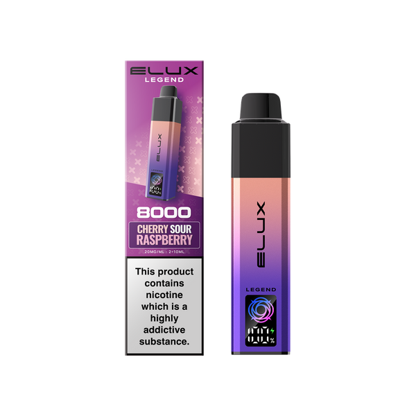 Buy Elux Legend 8000 Pod Vape Kit Box of 5 Cherry Sour Raspberry