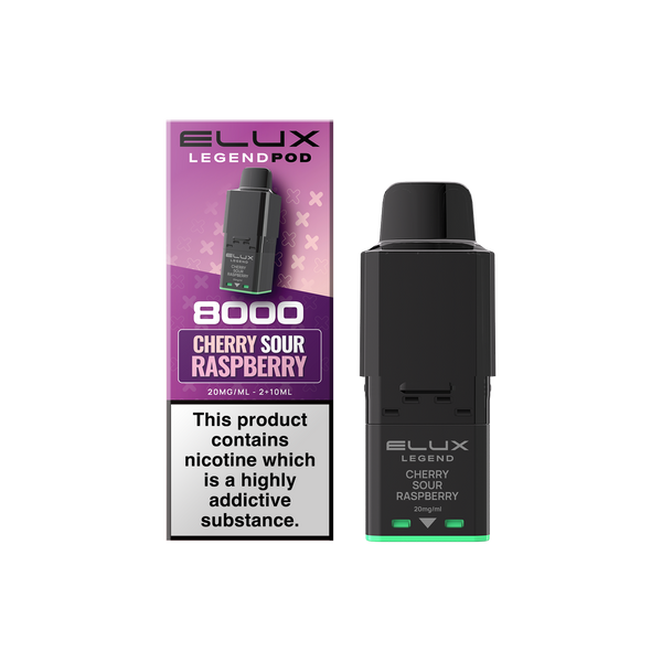 Buy Elux Legend 8000 Refill Pods Box of 5 Cherry Sour Raspberry