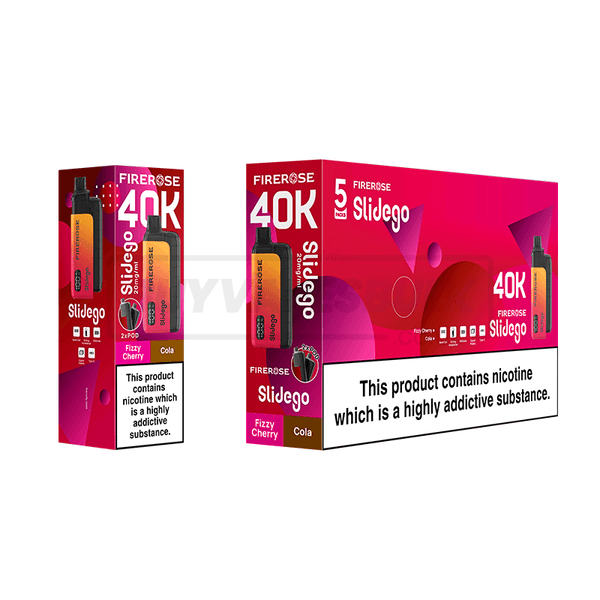 Elux Firerose Slidego 40K Prefilled Vape Kit 5 Pack Fizzy Cherry Cola