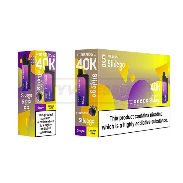 Elux Firerose Slidego 40K Prefilled Vape Kit 5 Pack Grape Lemon Lime