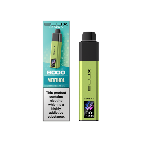 Buy Elux Legend 8000 Pod Vape Kit Box of 5 Menthol
