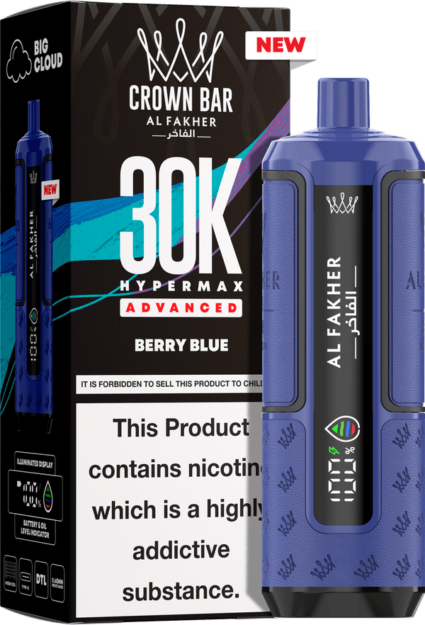 Al Fakhar prefilled pod kit pack of 5 displaying product details & flavour berry blue