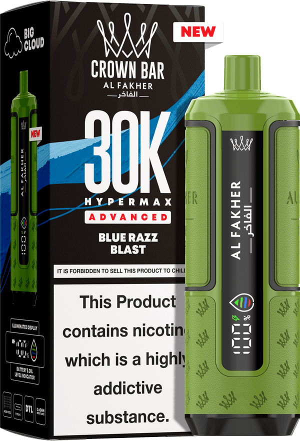 Al Fakhar prefilled pod kit pack of 5 displaying product details & flavour blue razz blast