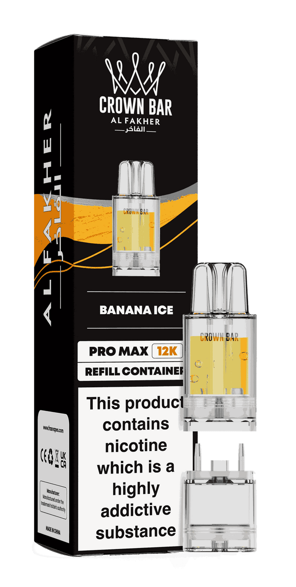 Al Fakher Pro Max 12k Replacement Pods Box of 5 - with Banana Ice flavour Wholesale Price !